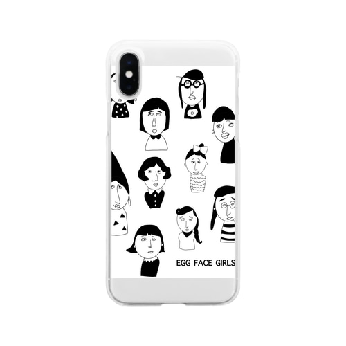 EGG FACE GIRLS Soft Clear Smartphone Case