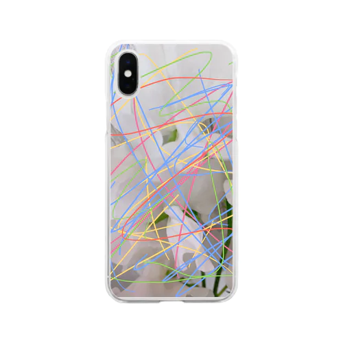 スイトピーの落書き Soft Clear Smartphone Case