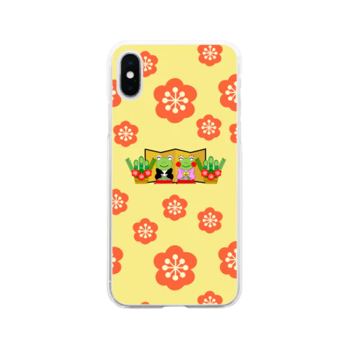 めでたいかえるさん Soft Clear Smartphone Case