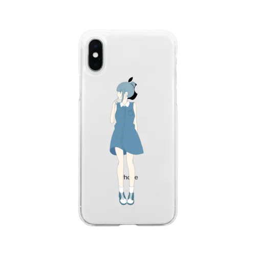 青ワンピお団子ちゃん Soft Clear Smartphone Case