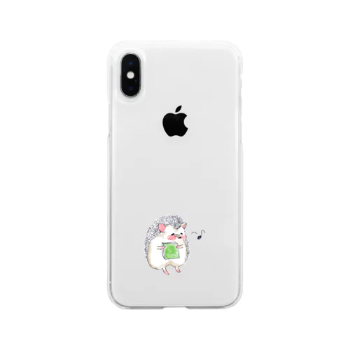 オリジナル　ハリネズミのソフィー、本屋で大好きな本をゲットする。 Soft Clear Smartphone Case