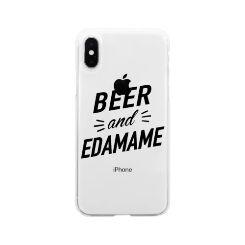 ビールアンド枝豆 Soft Clear Smartphone Case