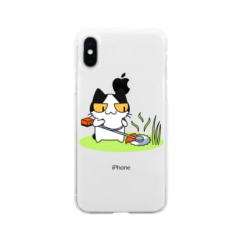 草刈り猫 Soft Clear Smartphone Case