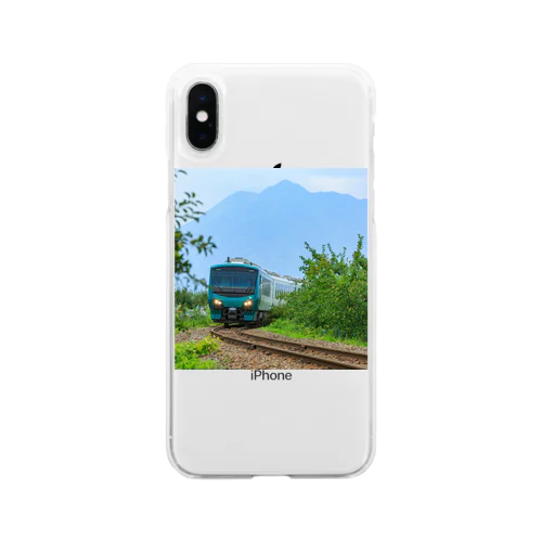 五能線（岩木山） Soft Clear Smartphone Case