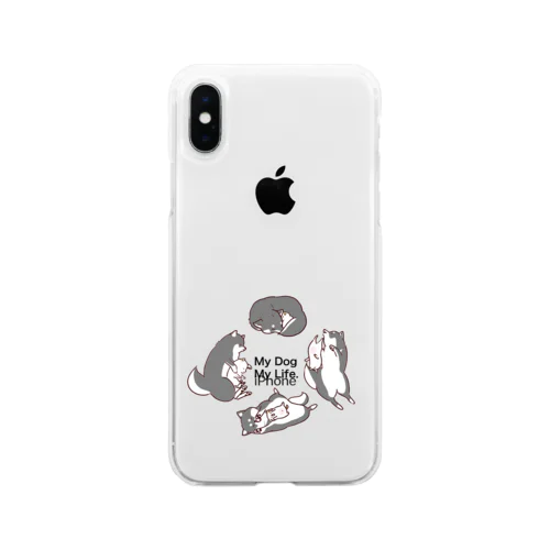 My Dog My Life Second 黒柴 Soft Clear Smartphone Case