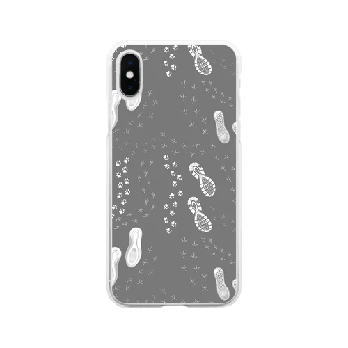 POPOPOP - 足跡 Soft Clear Smartphone Case