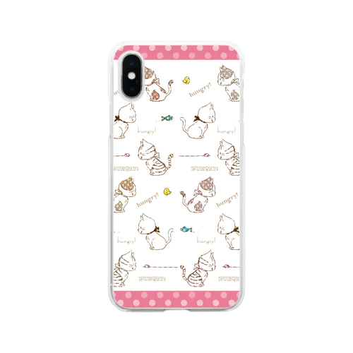 ねこねこねこ Soft Clear Smartphone Case