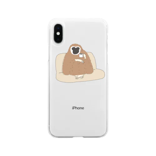 シロテテナガザル Soft Clear Smartphone Case