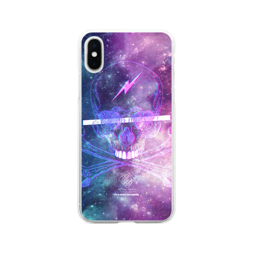 696graphic_Tshirt_GalaxySkull Soft Clear Smartphone Case