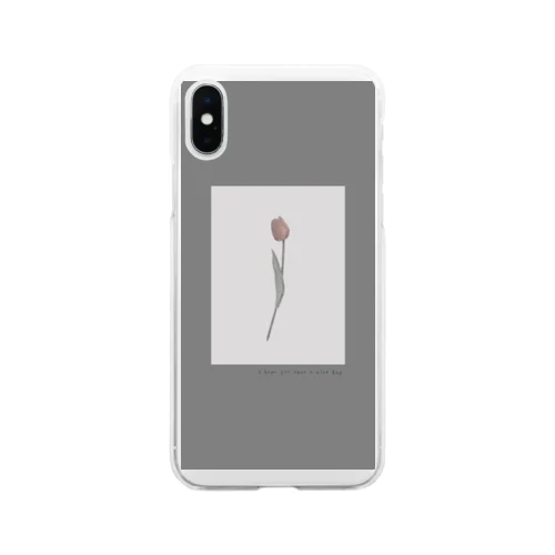 tulip gray Soft Clear Smartphone Case