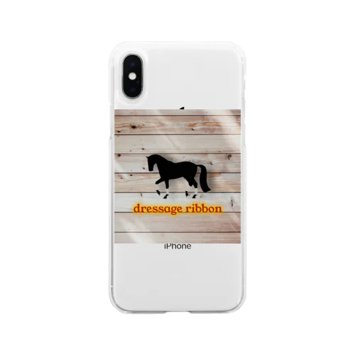 dressage ribbonロゴ Soft Clear Smartphone Case