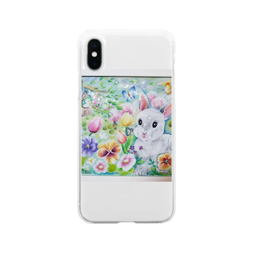 幸せうさぎ Soft Clear Smartphone Case