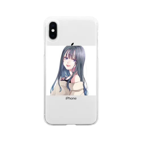 黒髪ロング女子 Soft Clear Smartphone Case