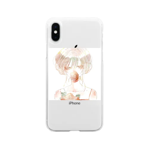 女子フリーアイコン Soft Clear Smartphone Case