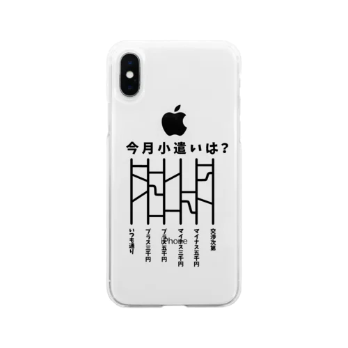 今月小遣いは？（あみだくじ） Soft Clear Smartphone Case