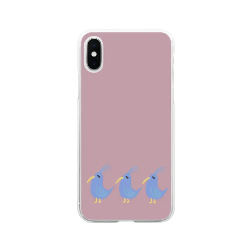 "blue birds"シリーズ Soft Clear Smartphone Case