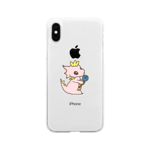 【お姫様ごっこ恐竜】 Soft Clear Smartphone Case