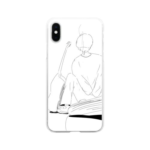 タバコとギター Soft Clear Smartphone Case