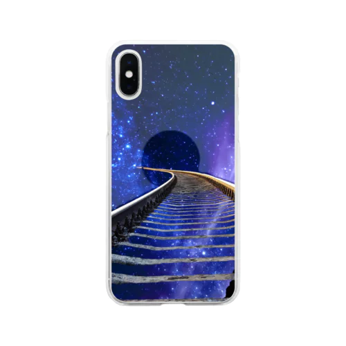 夜空の線路 Soft Clear Smartphone Case