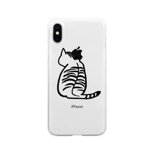 哀愁漂うトラ猫の背中 Soft Clear Smartphone Case