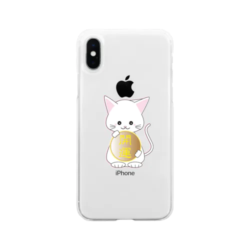 ☆開運！キュートな招き猫☆ Soft Clear Smartphone Case