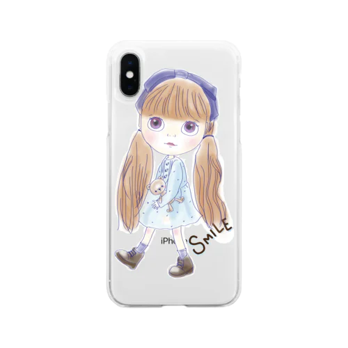 お人形-SMILE Soft Clear Smartphone Case