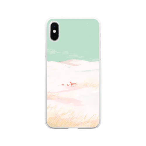 雪とススキ Soft Clear Smartphone Case