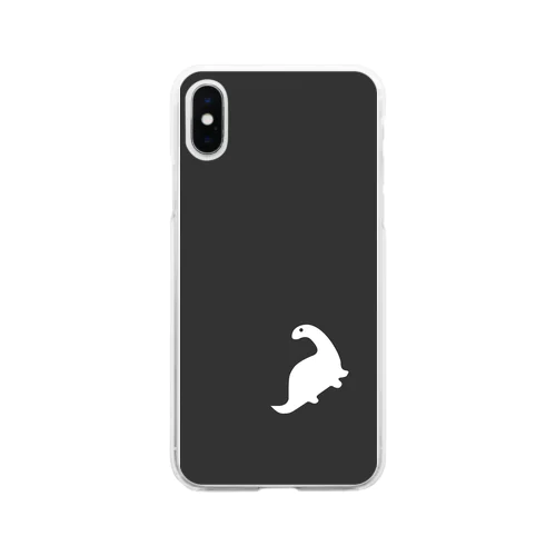 きょうりゅうスマホケース（黒） Soft Clear Smartphone Case