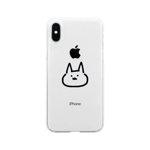 ゆるねこちゃん【黒】 Soft Clear Smartphone Case