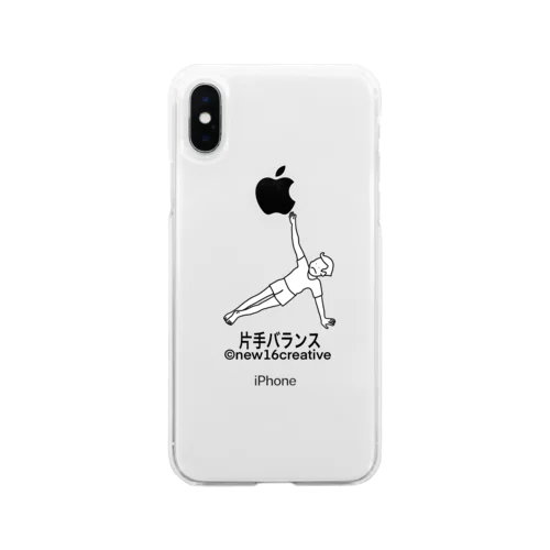 片手バランス　 Soft Clear Smartphone Case