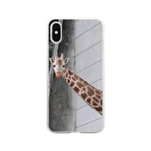 ひょっこり🦒キリン Soft Clear Smartphone Case