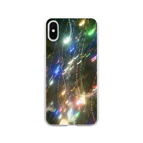 冬の流れ星 Soft Clear Smartphone Case