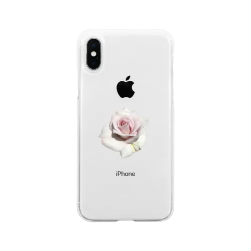 薄紫の薔薇のグッズ Soft Clear Smartphone Case