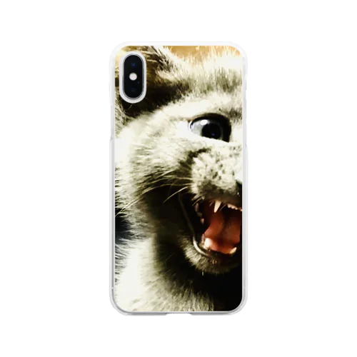 ライオンのつもり猫 Soft Clear Smartphone Case