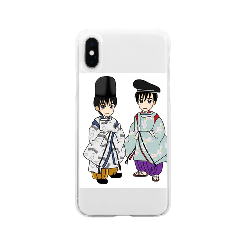 「はじめての百人一首」まろコンビ Soft Clear Smartphone Case