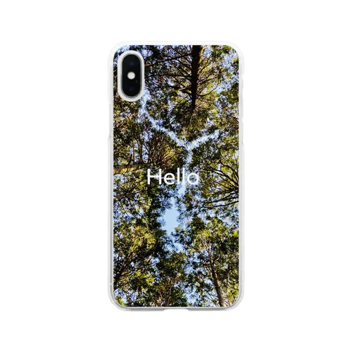 見上げた杉からの空 Soft Clear Smartphone Case