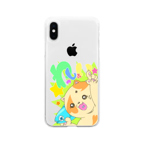 わっしょいにゃんこ Soft Clear Smartphone Case