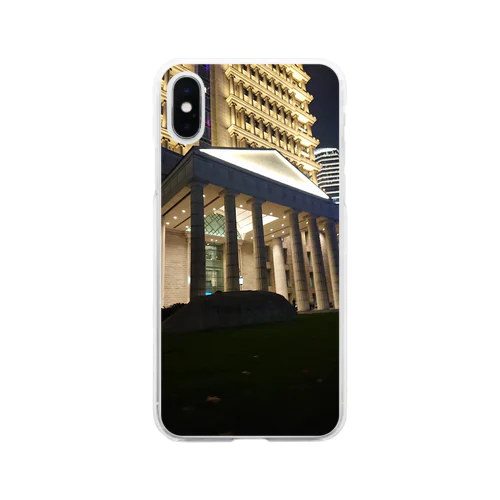 上海のギリシア建築(夜景編) Soft Clear Smartphone Case