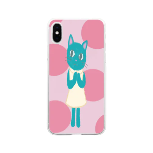 トキメキねこちゃん（ドット） Soft Clear Smartphone Case