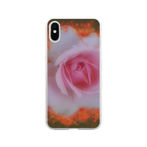 バラ　a burning rose1 Soft Clear Smartphone Case