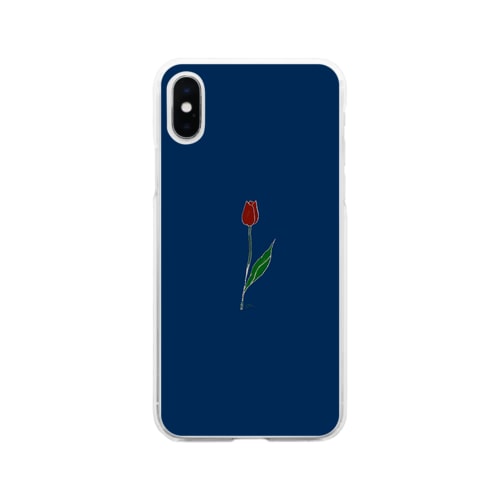 真っ赤なチューリップ Soft Clear Smartphone Case