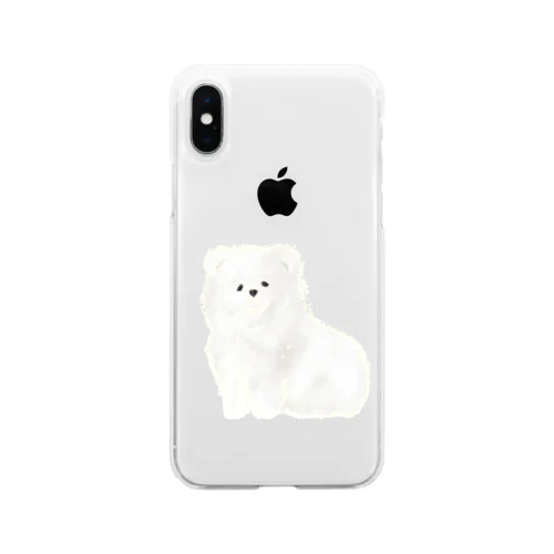 【小林愛香さん 着用】ふわふわ　ポメラニアン Soft Clear Smartphone Case