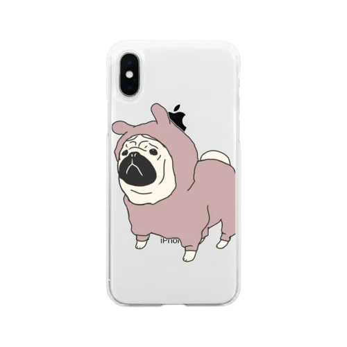 パグりもの（うさぎもどき） Soft Clear Smartphone Case