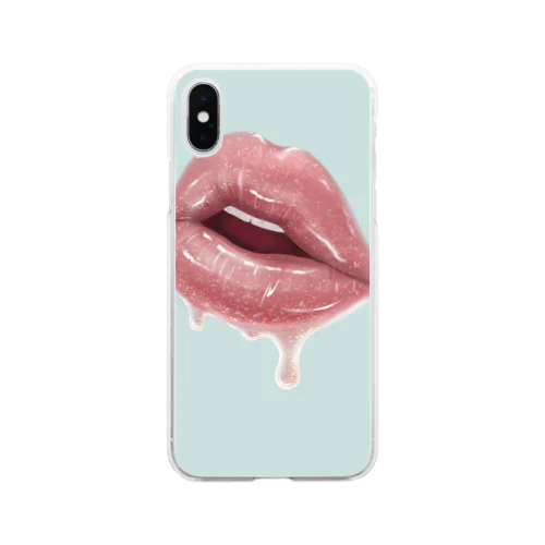 Juicy lip pink ソフトクリアスマホケース