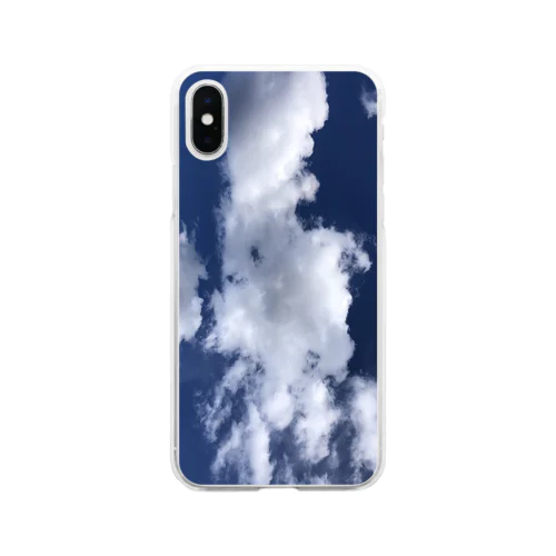 青空　冬の午後　晴れ　白い雲 Soft Clear Smartphone Case