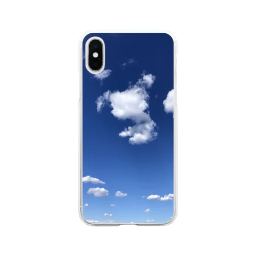 青空　白い雲　ふんわり Soft Clear Smartphone Case