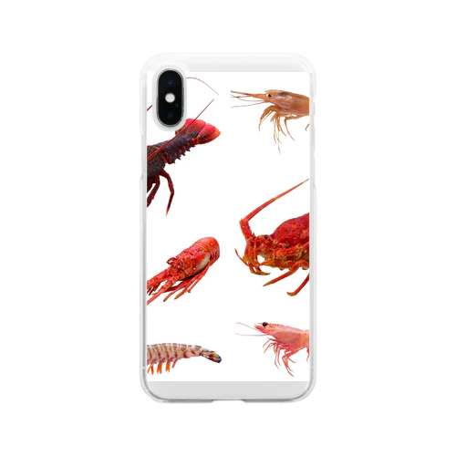 歩く海老VS泳ぐ海老 Soft Clear Smartphone Case