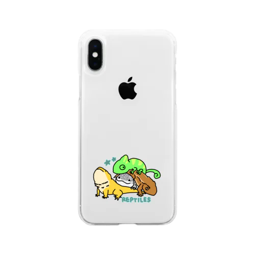 爬虫類集合 Soft Clear Smartphone Case