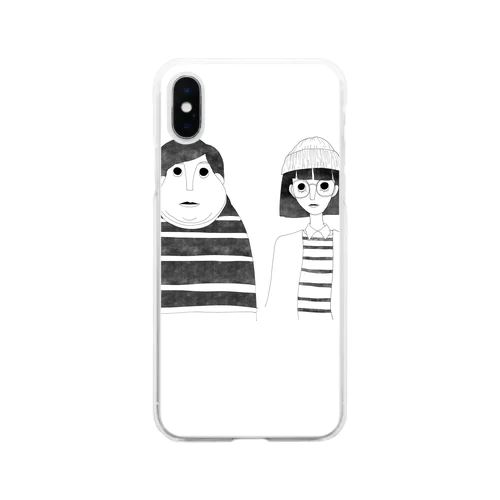 シュールな両親 Soft Clear Smartphone Case