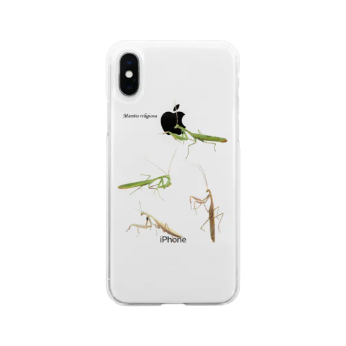 ウスバカマキリ（背景透過ver） Soft Clear Smartphone Case